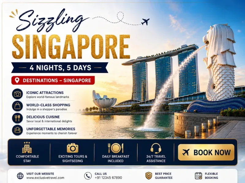 Yuven Travel's flyer for Sizzling Singapore