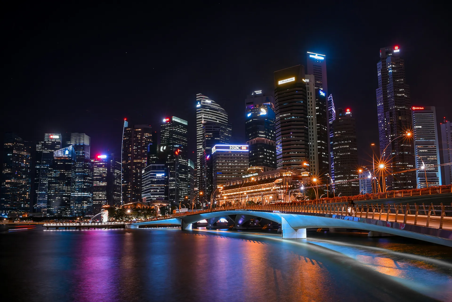 City skyline during night time.