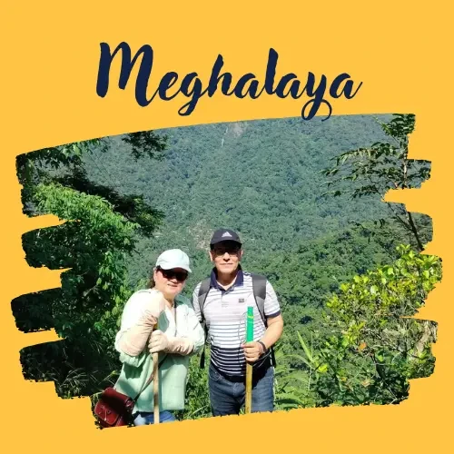 Usha Negi in Meghalaya, a trip arranged by Yuven Travel