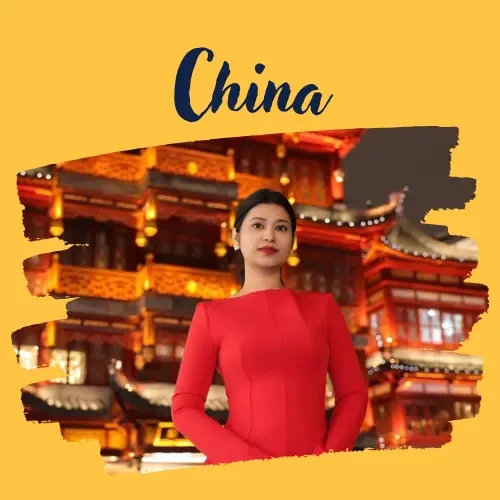 Garima Das in China, a trip arranged by Yuven Travel