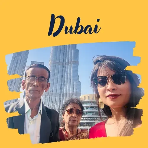 Tiasha Dutta Gupta in Dubai, a trip arranged by Yuven Travel